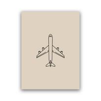 Travel Quotes Poster World Map Line Drawing Canvas Print Gallery Wall Art Pictures Modern Boho Painting Living Room Home Decor 21cm×30cm NoFrame