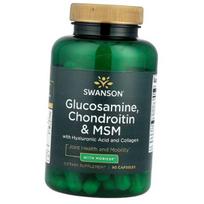 Chondroprotector, Glucosamine Chondroitin MSM with Hyaluronic Acid and Collagen, Swanson 90 caps (03280020) 90caps