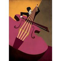 Mid Century Colorful Jazz Music Poster Instrument Player Trumpet Saxophone Canvas Painting Wall Art for Living Room Home Decor 21cm×30cm NoFrame
