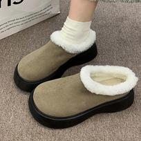 Fur Flats Platform Women Suede Snow Ankle Boots Warm Shoes 2025 Winter New Short Plush Sport Chelsea Boots Casual Sneakers Botas 35 chaki