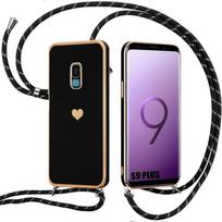 Case - Samsung - Galaxy S9 Plus - Silicone TPU - Shockproof - Adjustable Lanyard juoda