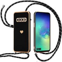 Case - Samsung - Galaxy S10e - Shockproof - Scratchproof - Black Shoulder Strap juoda