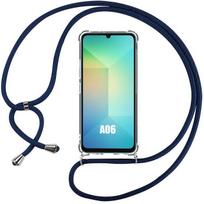 Case for Samsung Galaxy A06, Protection with Navy Blue Cord - BOOLING® skaidri