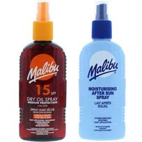 Malibu spf15 įdegio aliejus 200ml + purškiamas balzamas po įdegio 200ml