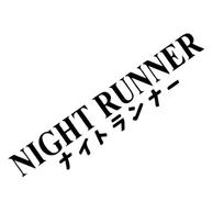 G004 20x4CM Automobilio lipdukas NIGHT RUNNER&Ne greitas, tik garsus&Žemi standartai&Greičio žvaigždės Priekinio stiklo vėliava Konkursų dekoracijos Lipdukai