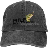 Milf Man. I Love Fishing Hat Men Women Adjustable Trucker Fashion Washed Denim Caps for Outdoor Black Baseball Cap Adjustable