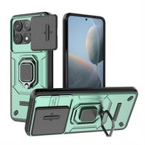 For Cover Xiaomi Poco F6 Pro Case Poco F6 Pro Capas New Bumper Shockproof Lens Camera Protector Ring Holder Fundas Poco F6 Pro For Poco F6 Pro žalia