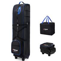 FMAFNLY Golf Bag Golf Travel Cover with Foldable Golf Airline Golf Bag Travel Wear Fits up to Black Blue Cover, Wheels, Bag, Case, Resistant, 9.5 /48