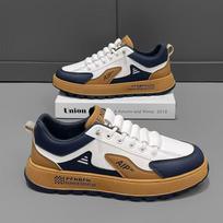 Sports Shoes Men Thick Sole Sports Shoes Designer Fashion Casual Fiber Leather Breathable Heightening Flat Thick Sole Shoes 44