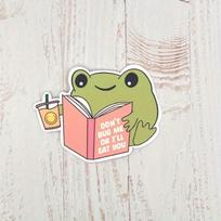 Frog dont bug me or i’ll eat you cute fun bookish bits kindle sticker 5PC