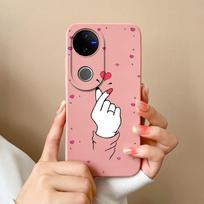 For Vivo V50 Y16 Y31 Y51 Y53S Y55 Y70 IQOO Z10X Phone Cases Pretty Love Heart Patterns Square Liquid Silicone Shockproof Housing For Vivo Bumper Shell Vivo V50 5G beige