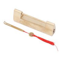 Antikvarinio stiliaus spyna, tarpas 5,9 cm, sėkmę nešanti žuvies spyna, kiniškos spynos, mažos žalvarinės spynos, antikvarinės Brass Color