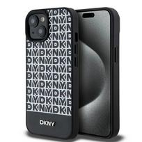 Dkny Dkhmp15Spsospk Iphone 15 / 14 / 136.1 Czarny/Black Hardcase Skóra Wzór z nadrukiem Metalowe logo Magsafe