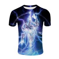 Summer Round Neck 3D Cartoon Starcraft Printed Top Fashionable Casual Short Sleeved Children's Boy T-shirts 110