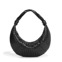 Hot-selling horn woven crescent bag fashionable hand-held retro dumpling bag niche new shoulder armpit bag