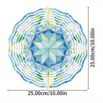 Teal and Lime Green Wind Spinner Outdoor Decor Metal Geometric Design for Garden Patio Yard No Batteries Needed Hanging Ornament 01A