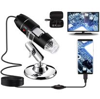 Bysameyee USB skaitmeninis mikroskopas 8 LED didinantis endoskopo kamera su nešiojimo dėklu ir metaliniu, suderinamas su Android Windows 7 8 10 Linux Mac juoda