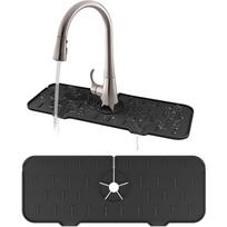 New Silicone Faucet Drain Pad Drip Catcher Tray Kitchen Sink Splash Guard Slip Mat black