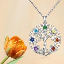 Temu Explosive Personality Fashion Hollow Tree of Life Pendant Micro Diamond Women's Clavicle Necklace įvairiaspalvis
