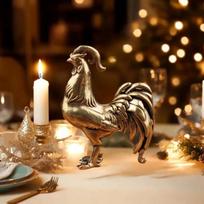 1 Piece Sun Rooster Home Tabletop Tea Pet Ornament Brass Retro Zodiac Rooster Decoration For Home Office Gift one size brown