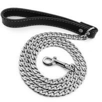 Nerūdijančio plieno paauksuotas Dongle Šuns Traukimo Hip Hop Stiliaus Auksinė Šuns Grandinė 11.5mm*120cm gray