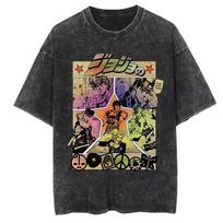 Popular Jojos Bizarre Adventure Jojo Bloodline Washable Cotton T-shirt Comfortable and Breathable Is Selling Well S gray