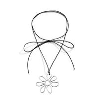 Elegant  Metal Hollow Flower Choker Neckband Collar Necklace Summer Choker Long Lace up Necklace Fashion Y2K Jewelry 1 juoda