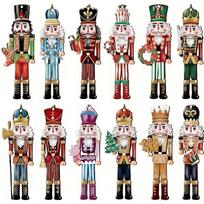 12 vnt. Kalėdinis riešutlaužys kareivis Medinis pakabukas Kalėdinės eglutės kabantis papuošalas 2024 Navidad Dekoracija namams 2025 Naujųjų Metų dovana 12pcs