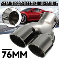 76mm 3 colių Universalus Automobilio Išmetimo Duslintuvo Antgalis Apvalus Nerūdijančio Plieno Automobilio Uodegos Galinis Chromuotas Apvalus Išmetimo Vamzdžio Uodegos Duslintuvas CHINA