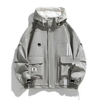 Trendy Men's Loose-Fit Waterproof Windbreaker: Autumn/Winter Hong Kong Style Jacket Plus Size 3XL