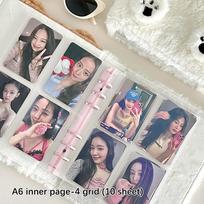 A6 Binder Po Album Cute Ballet Style Bowknot Plush Pocard Holder Kpop Idol Collect Book Album Notebook Stationery gray
