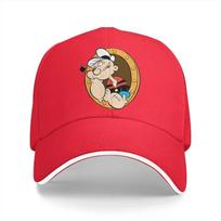 Washed Unisexs Baseball Cap Ship Window Sports Snapback Caps Dad Hat the Sailor Popeye Hats 56-58cm black