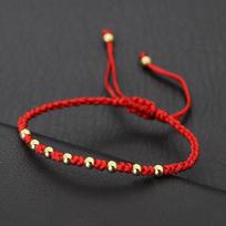 Geros sėkmės raudonos gijos apyrankė moterims vyrams rankų darbo reguliuojama virvutė makramė apyrankė Pulsera Cuerda Geriausia dovana mylimajam Joias raudona