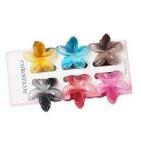6Pcs Hair Claw Vibrant Color Flower Shape Back Head Large Hair Clip Women Shark Hair Claw Lightweight Hair Accessory D