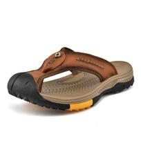 Men's Plus Size Summer Flip-Flops: Trendy Outdoor Beach Toe Post Slippers EU 39 ruda