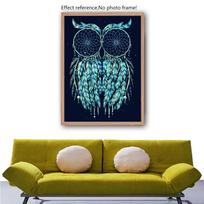 HUACAN 3d Deimantinė mozaikinė pelėda animacinio filmo paveikslėlis Deimantinis siuvinėjimas pasidaryk deimantu tapybos kryželiu rinkinys 20*30 cm blue