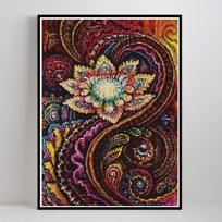 Deimantinė tapyba kryželiu gėlė Deimantinė mozaika Viso ekrano deimantinis siuvinėjimas 20X30CM brown
