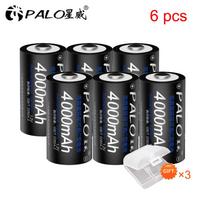 PALO 4000 mAh 1,2 VC dydžio Ni-MH įkraunama baterija su mažu savaiminiu išsikrovimu, skirta buitiniam žibintuvėlio vandens šildytuvo žaislui juoda