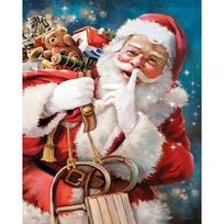 Diamond Painting Cross Stitch  Mysterious Santa Claus  Crystal Needlework Diamond Embroidery 20X30CM brown