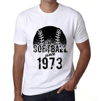 Men’s Vintage Tee Shirt Graphic T Shirt Softball Since 1973 White XS balta