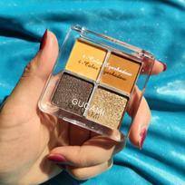 Akių šešėlių paletė Diamond Glitter Metallic 4 Color Nude Pigmented Professional Eyeshadow Kit 4 black