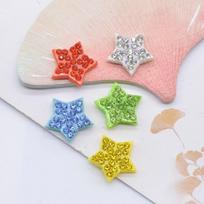 30Pcs 16mm Padded Colorful Rhinestone Star Patches for DIY Craft Clothes Hat Headwear Hair Clips Bow Decor Appliques Accessories įvairiaspalvis