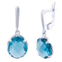 Sidabriniai auskarai su London Blue topazu 7.742ct (1652916) mėlyna