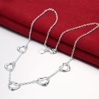 925 Sidabrinė Heart Choker Kaklo grandinėlė moterims Madingi papuošalai Priedai Dovana brown
