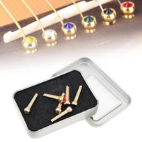 6 vnt gryno vario žalvario spalvingi krištolo galvutės tilto kaiščiai liaudies akustinei gitarai su 6 spalvų krištolo galvute