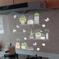 New Garden Plant Bonsai Flower Butterfly Wall Stickers Home Decor Living Room Kitchen Pvc Wall Decals Diy Mural Art Decoration