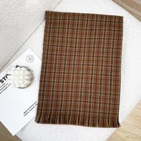 Rudens ir žiemos kašmyro kaklaskarės moterims japoniškos taškuotos mažos tinklelio vidutinio ilgio šalikai, atsparūs šilumai ir šalčiui ONE SIZE brown