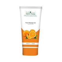 Veido masažo gelis nuo spuogų su vitaminu C ir apelsinu (100 g), Veido masažo gelis nuo spuogų, vitamino C formulė, apelsinas, žolelės ir kt white