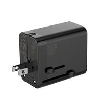 VAORLO 65W GaN įkroviklis 4 viename kelioninis įkroviklis Greitas įkrovimas skirtas JAV ES JK AU QC 3.0 Super Charge Mini nešiojamas PD USB įkroviklis juoda