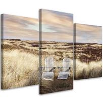 Trijų dalių paveikslų spausdinimas ant drobės Landscape Nature 60x40 smėlis